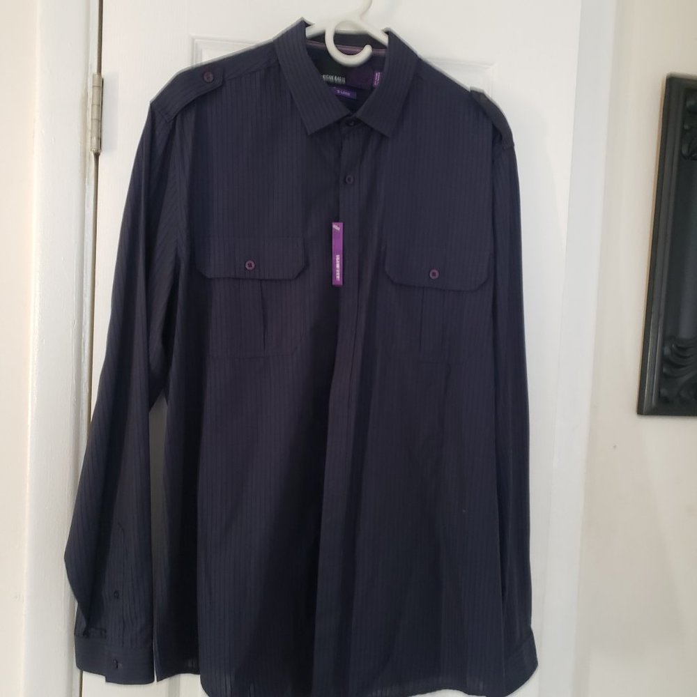 American Rag military stitched shirt. Multiple button. Slim fit and XL. 2010